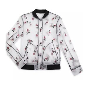 Disney Mickey Mouse Sheer Bomber‎ Jacket Novelty Print Lightweight S